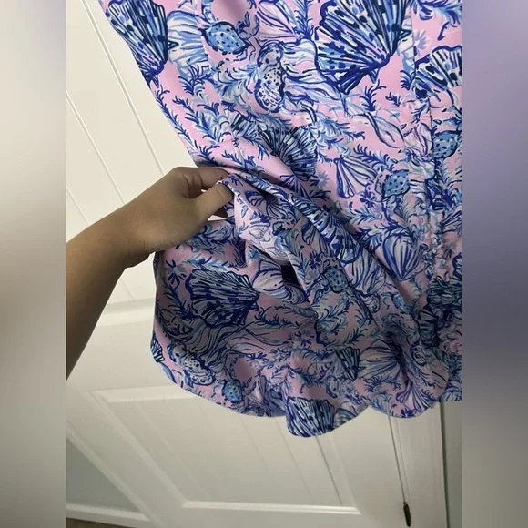 Lilly Pulitzer ZENON RUFFLE ROMPER  Lilac A Little Jelly size 2-like new - Picture 10 of 10